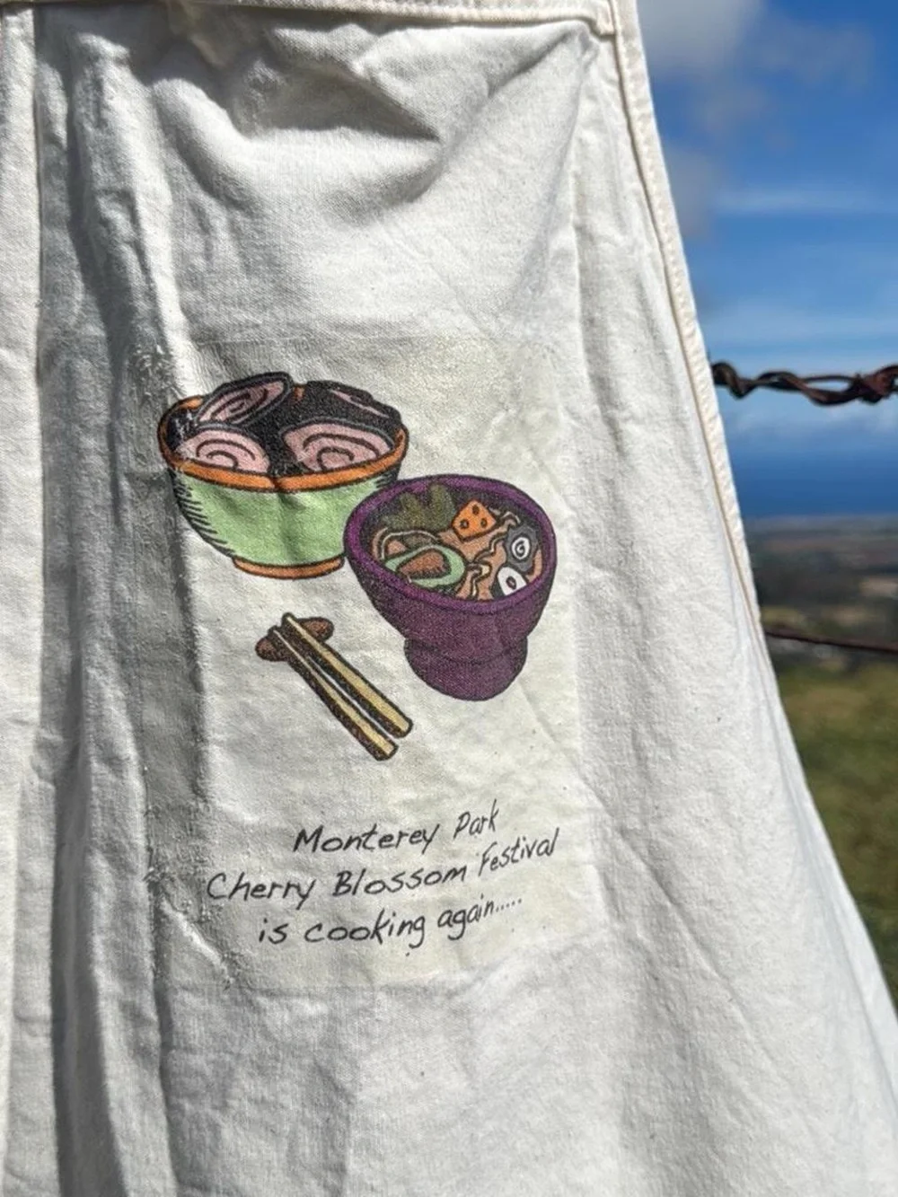 Monterey Park Cherry Festival Kitchen Chef Apron Ramen